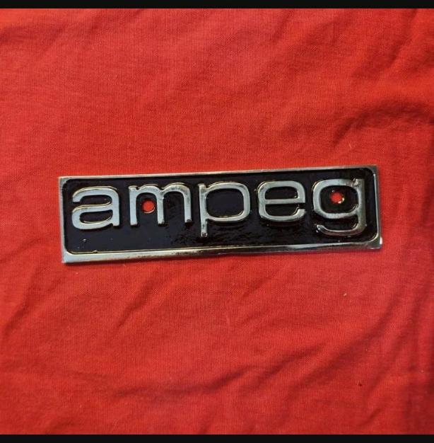 Ampeg vintage letters emblem logo badge for amp project or restoration METAL