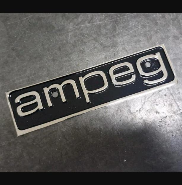 Ampeg vintage letters emblem logo badge for amp project or restoration METAL