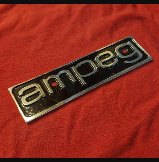 Ampeg vintage letters emblem logo badge for amp project or restoration METAL