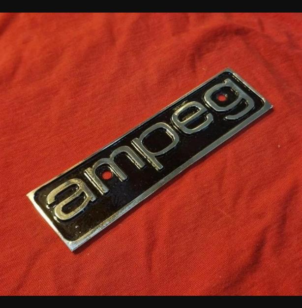 Ampeg vintage letters emblem logo badge for amp project or restoration METAL