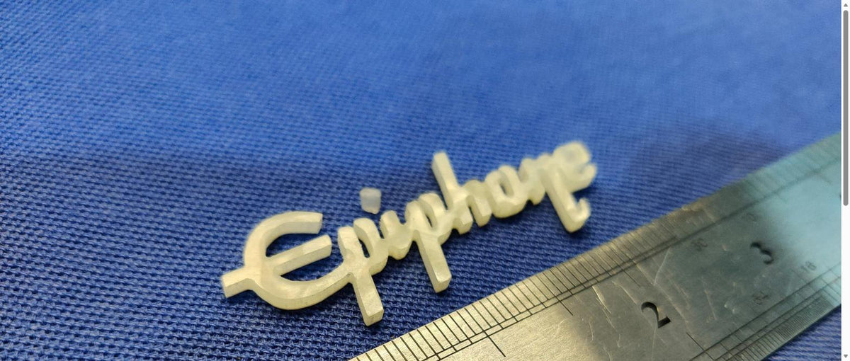 2 pcs Epiphone Current Style MOP Mother of Pearl Pearloid Inlay Logo for Headstock