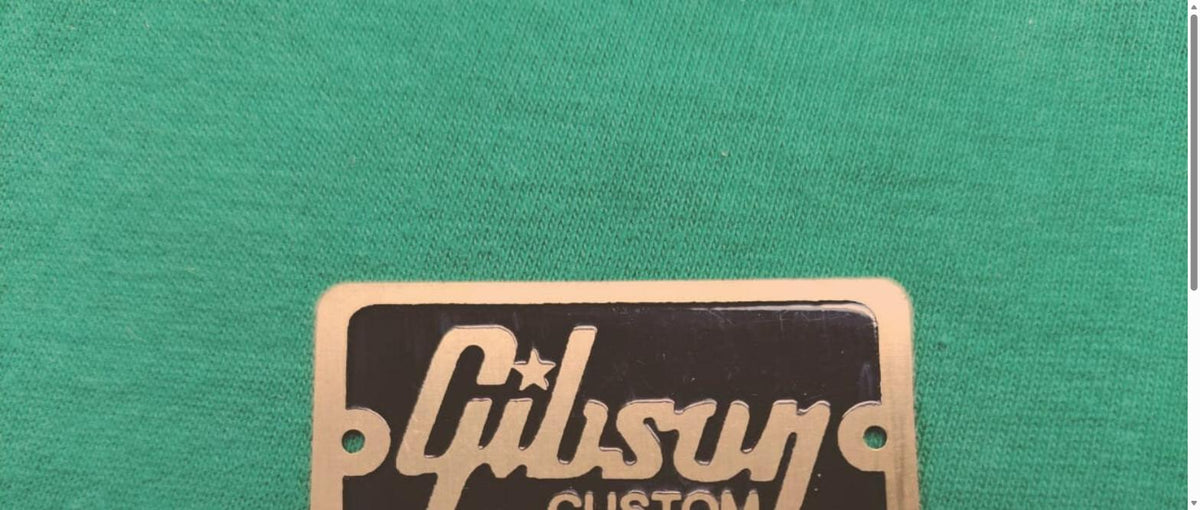 2 pcs Case Plate Logo for Gibson Custom Hardcase Acid Etched Brass and Painted in Dark Brown