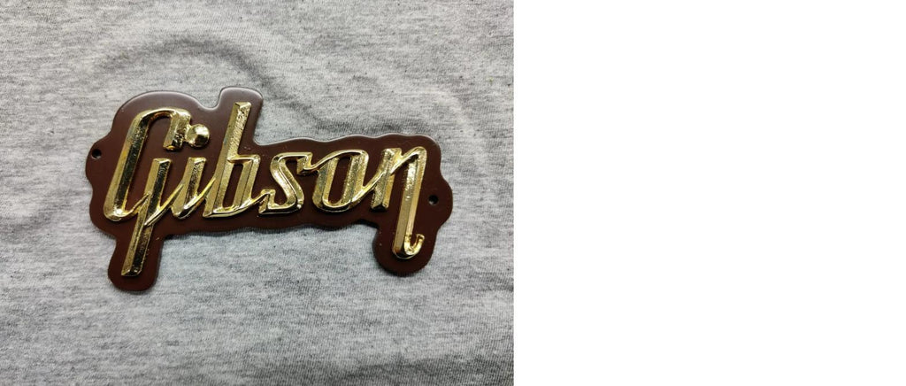 Gibson GA-5 / GA-10 / GA-20 Amp 3D Raised Letters Real Golden Bath Logo Badge (Big Version) 4"