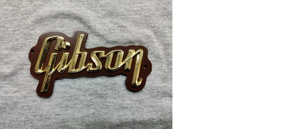 Gibson GA-5 / GA-10 / GA-20 Amp 3D Raised Letters Real Golden Bath Logo Badge (Big Version) 4"