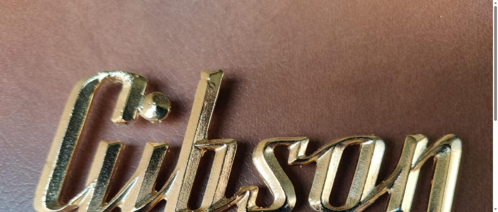 Gibson GA-5 / GA-10 / GA-20 Amp 3D Raised Letters Real Golden Bath Logo Badge (Big Version) 4"