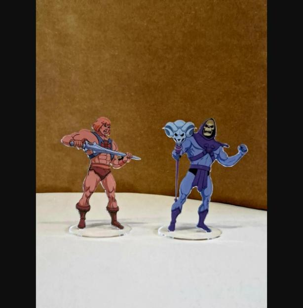 He-Man and Skeletor MOTU Filmation figures clear plexi They look incredibly real