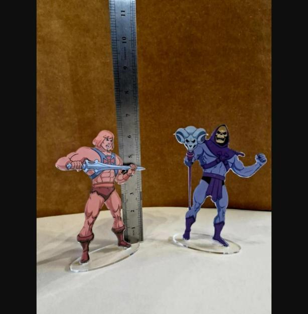 He-Man and Skeletor MOTU Filmation figures clear plexi They look incredibly real