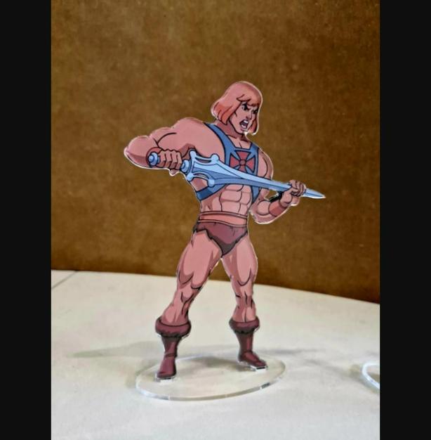 He-Man and Skeletor MOTU Filmation figures clear plexi They look incredibly real