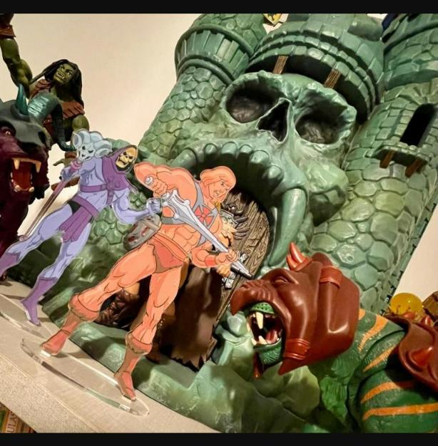 He-Man and Skeletor MOTU Filmation figures clear plexi They look incredibly real