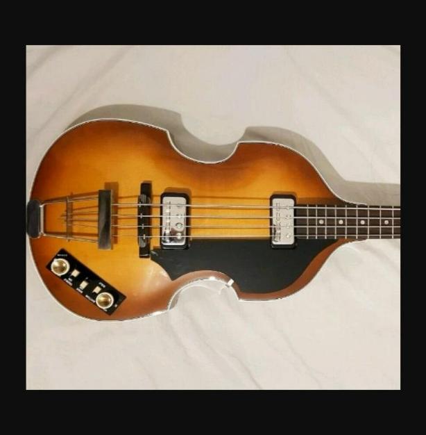 Custom black pickguard and control panel set for Hofner 500/1 Violin Bass - DIY