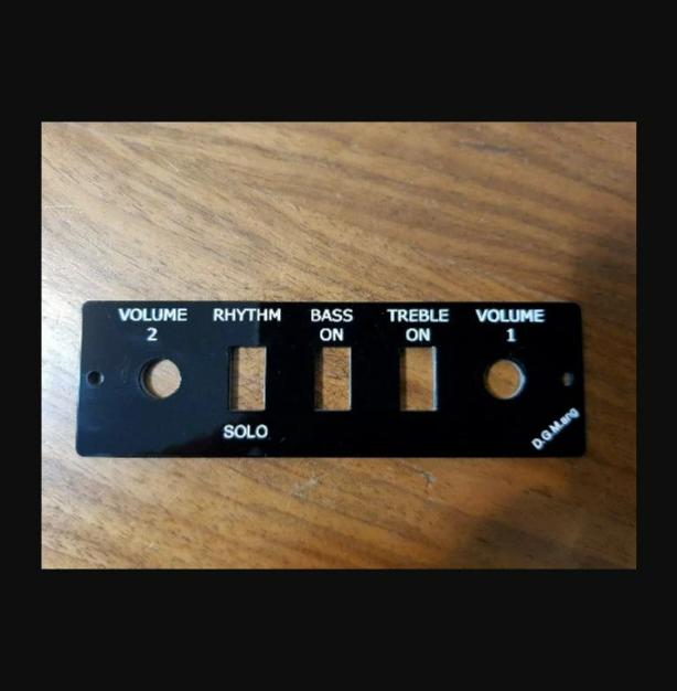 Custom black pickguard and control panel set for Hofner 500/1 Violin Bass - DIY