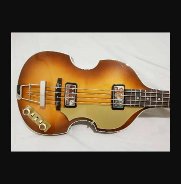 Custom golden pickguard and control panel set for Hofner 500/1 Violin Bass - DIY
