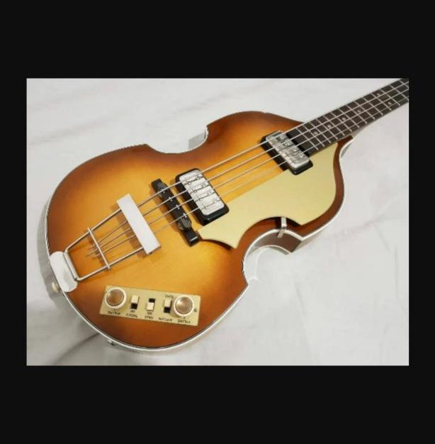 Custom golden pickguard and control panel set for Hofner 500/1 Violin Bass - DIY