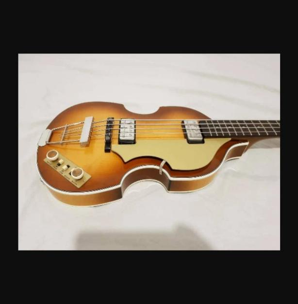 Custom golden pickguard and control panel set for Hofner 500/1 Violin Bass - DIY