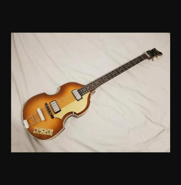 Custom golden pickguard and control panel set for Hofner 500/1 Violin Bass - DIY