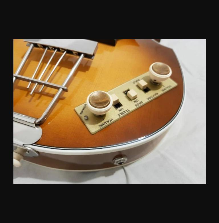 Custom golden pickguard and control panel set for Hofner 500/1 Violin Bass - DIY