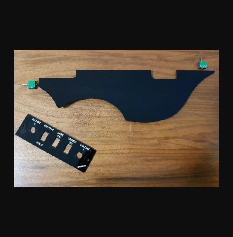 Custom golden pickguard and control panel set for Hofner 500/1 Violin Bass - DIY