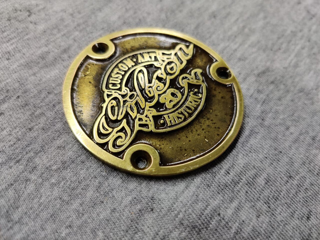 Gibson Custom Art 20 Historic Back Switch Plate Badge Logo Metallic Vintage Bronze