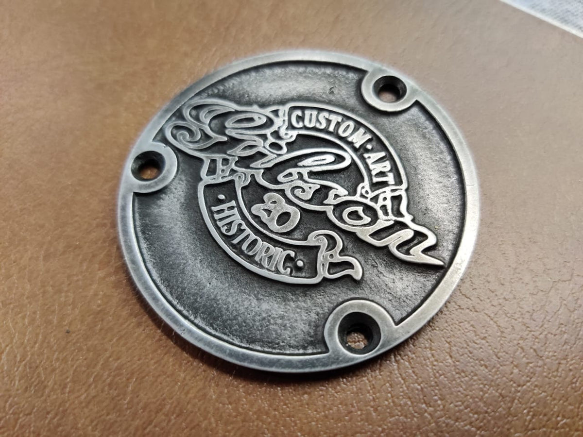 Gibson Custom Art 20 Historic Back Switch Plate Badge Logo Metallic Vintage Silver Grey