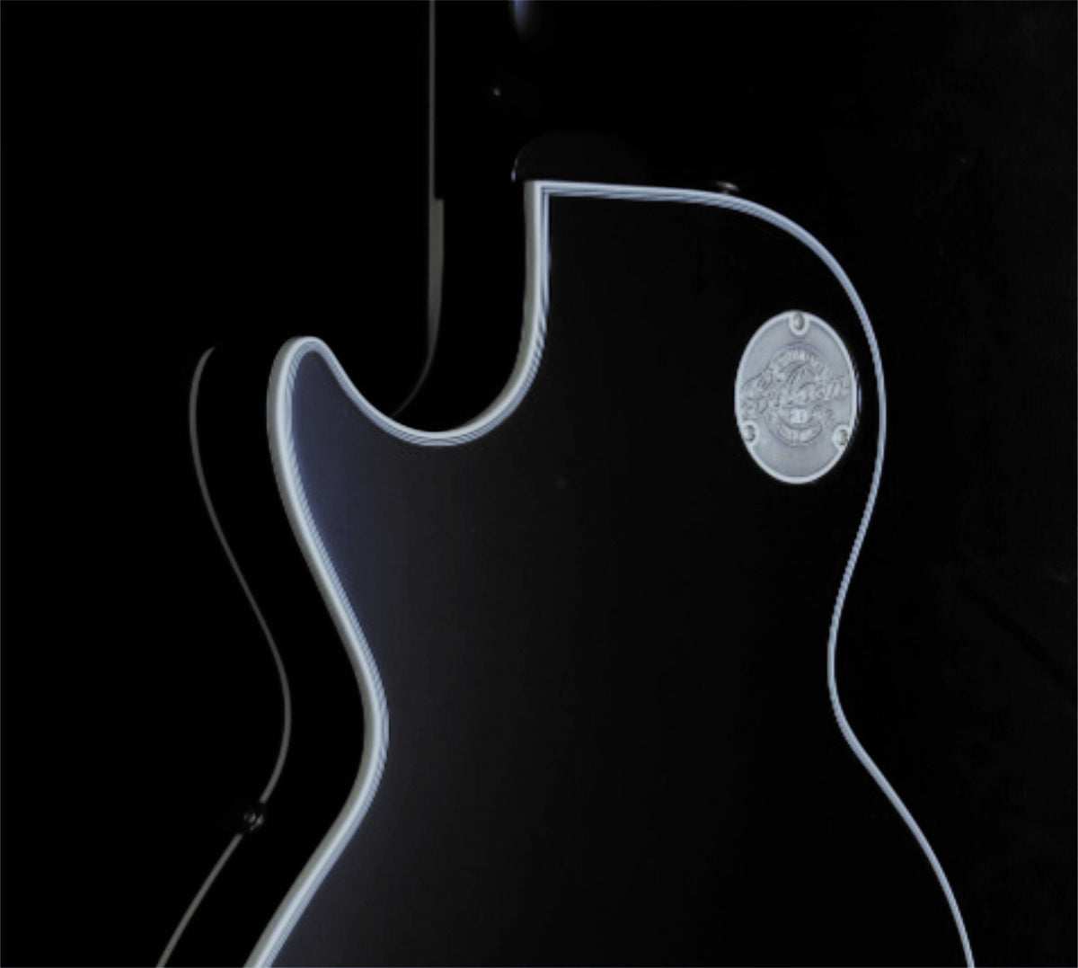 Gibson Custom Art 20 Historic Back Switch Plate Badge Logo Metallic Vintage Silver Grey