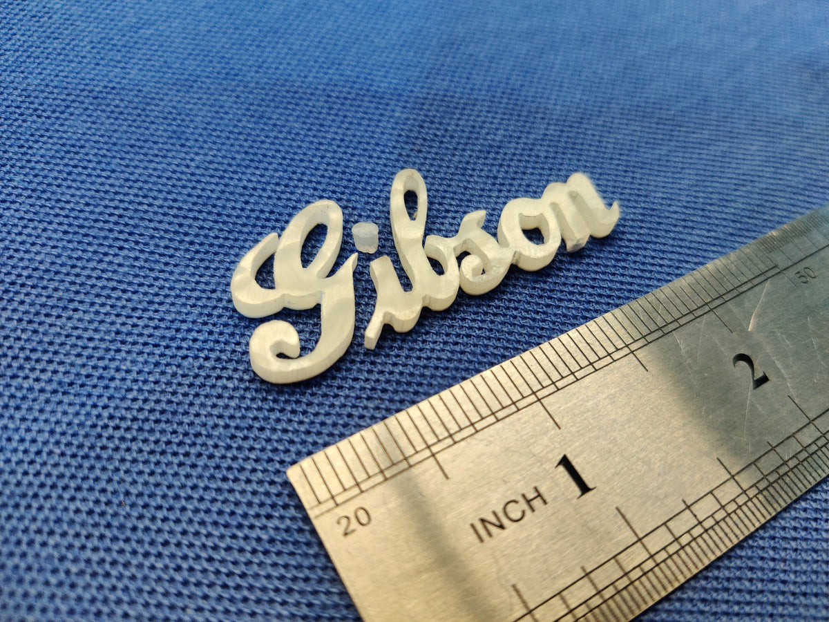 2 pcs Gibson Vintage Italic Style MOP Mother of Pearl Pearloid Inlay Logo for Headstock