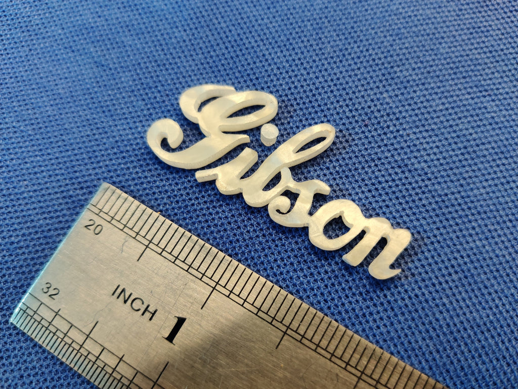 2 pcs Gibson Vintage Italic Style MOP Mother of Pearl Pearloid Inlay Logo for Headstock