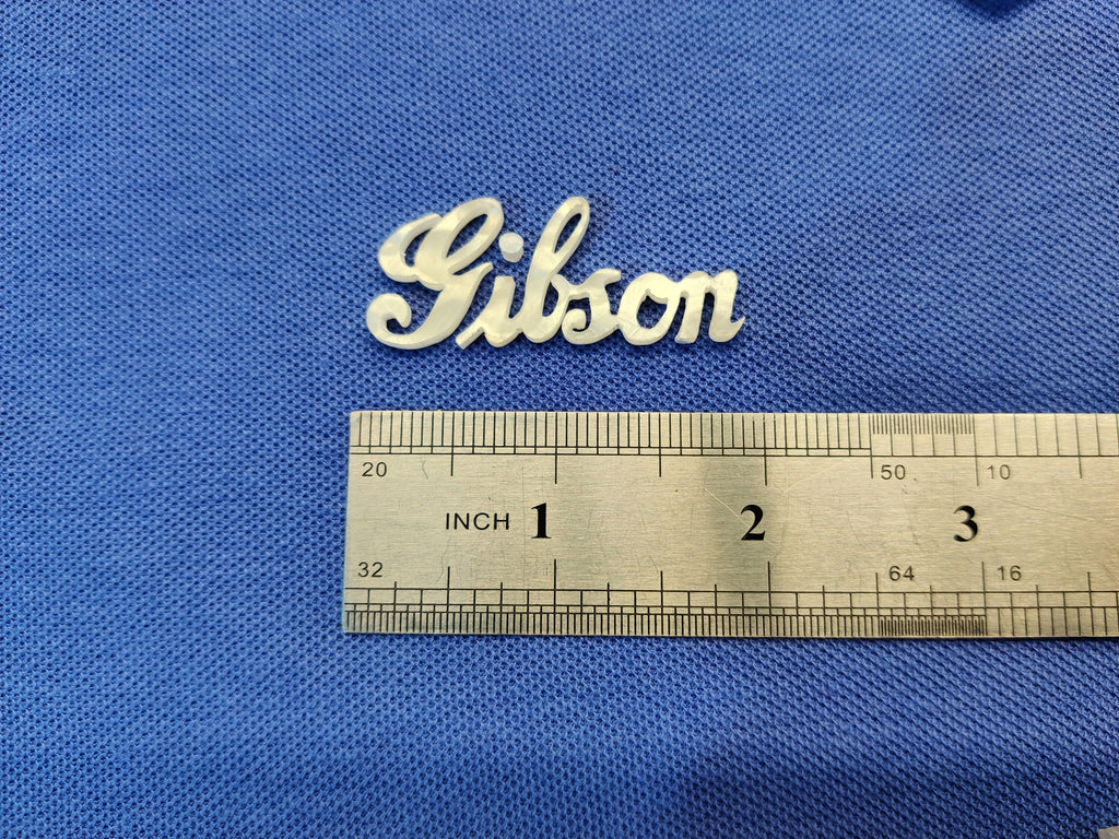 2 pcs Gibson Vintage Italic Style MOP Mother of Pearl Pearloid Inlay Logo for Headstock