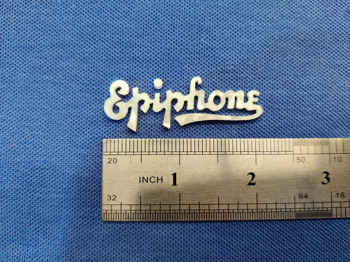 2 pcs Epiphone Vintage Italic Style MOP Mother of Pearl Pearloid Inlay Logo for Headstock