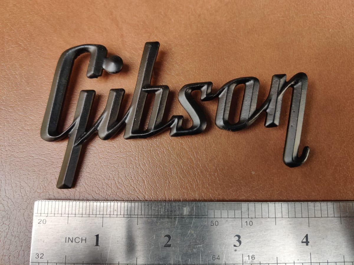 Gibson GA-5 / GA-10 / GA-20 Amp 3D Raised Letters Black Logo Badge (Big Version) 4"