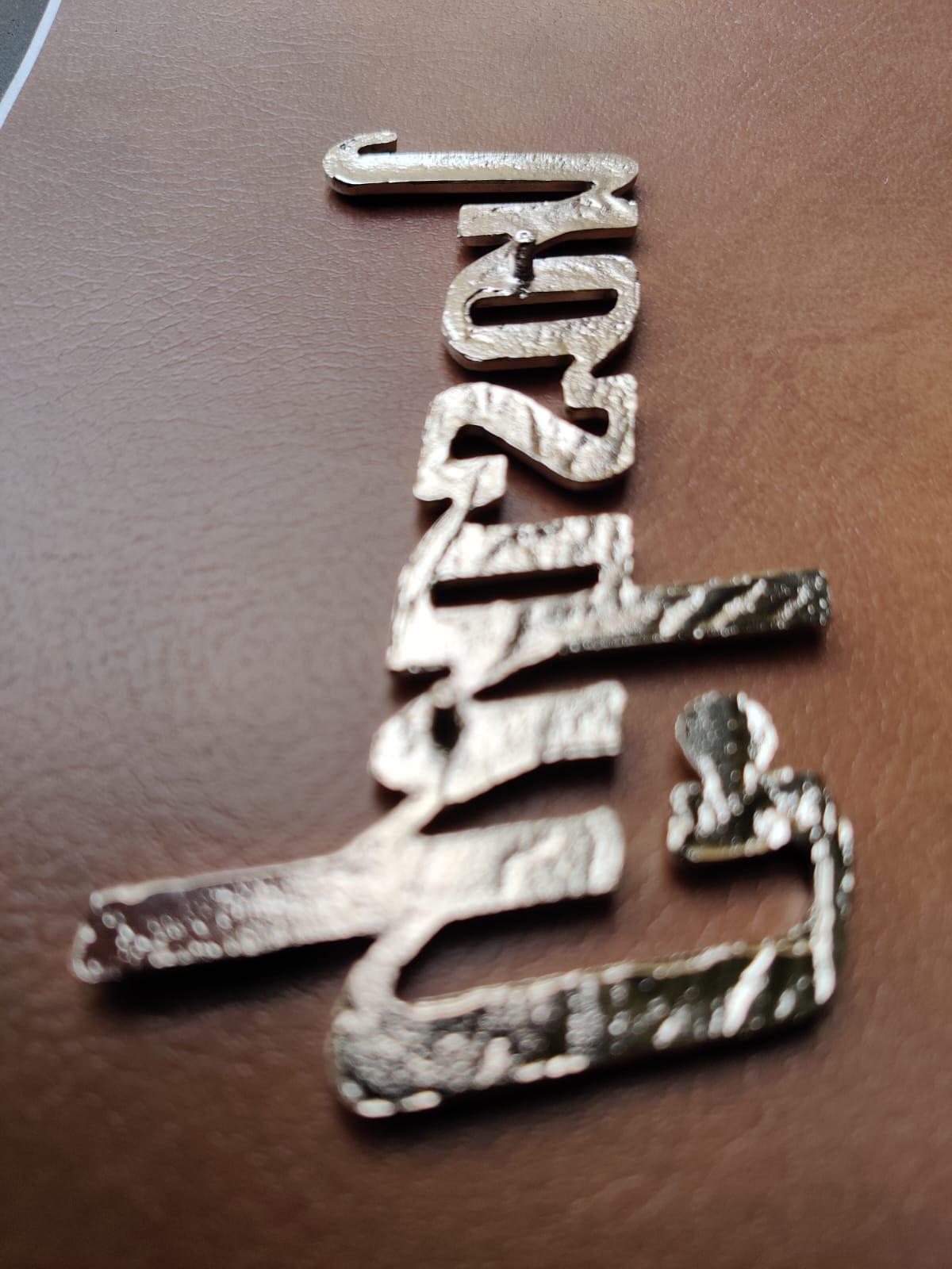 Gibson GA-5 / GA-10 / GA-20 Amp 3D Raised Letters Real Silver Bath Logo Badge (Big Version) 4"