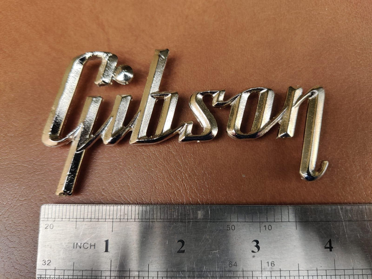 Gibson GA-5 / GA-10 / GA-20 Amp 3D Raised Letters Real Silver Bath Logo Badge (Big Version) 4"