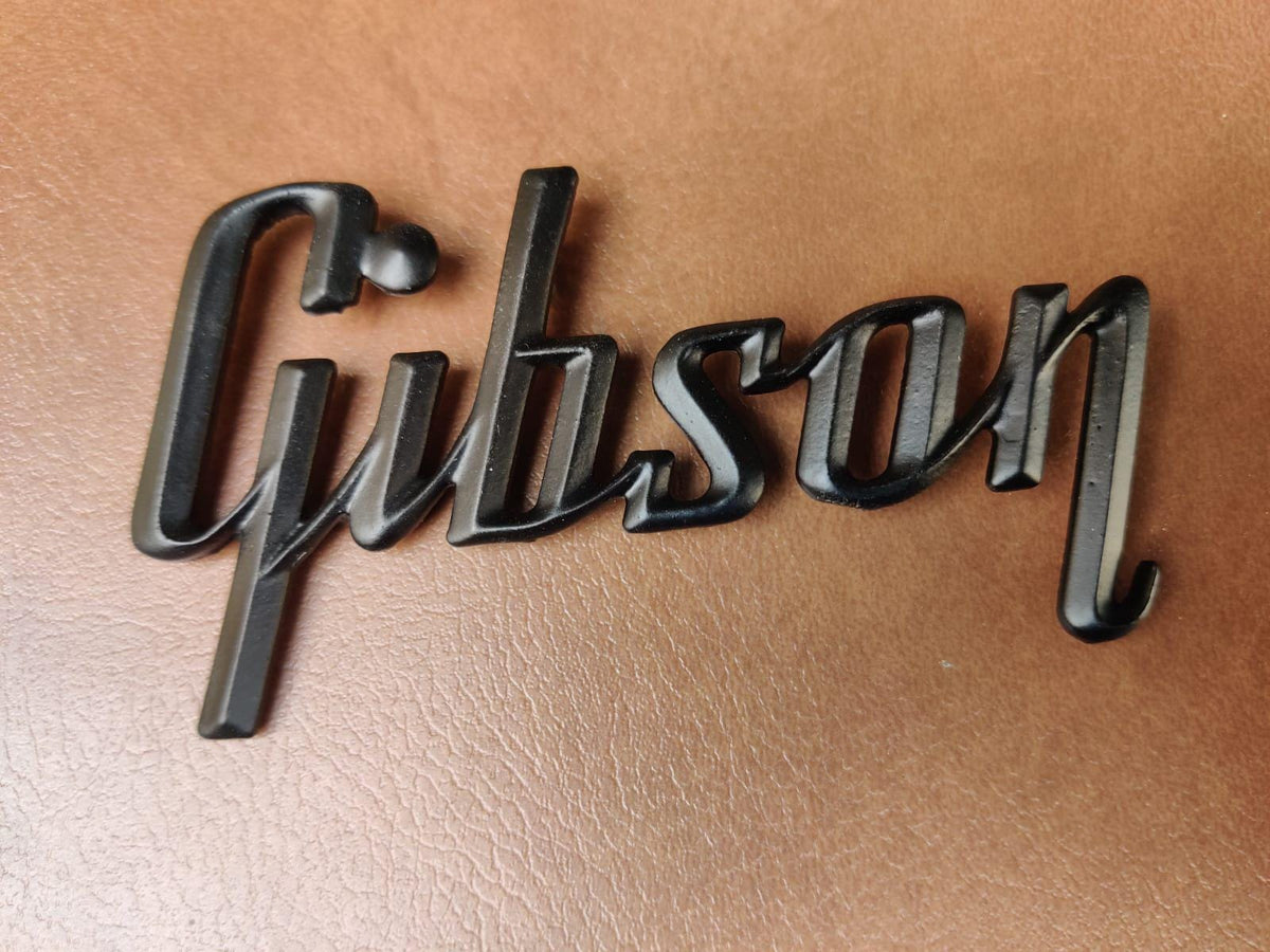Gibson GA-5 / GA-10 / GA-20 Amp 3D Raised Letters Black Logo Badge (Big Version) 4"