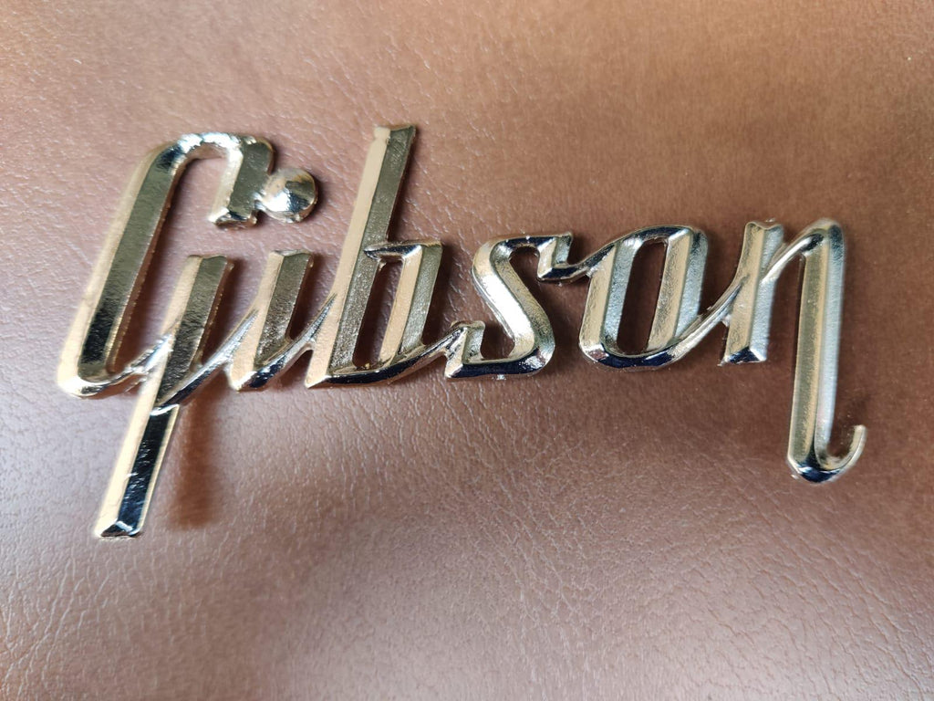 Gibson GA-5 / GA-10 / GA-20 Amp 3D Raised Letters Real Silver Bath Logo Badge (Big Version) 4"