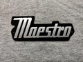 Gibson Maestro Amp 3D Raised Letters Black and Silver Logo Badge (Big Version) 4"