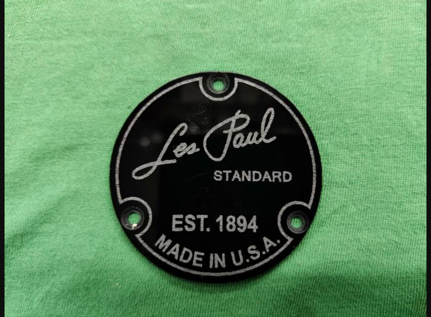 Engraved Switch Back Plate cavity cover for Epiphone or Gibson Les Paul Standard
