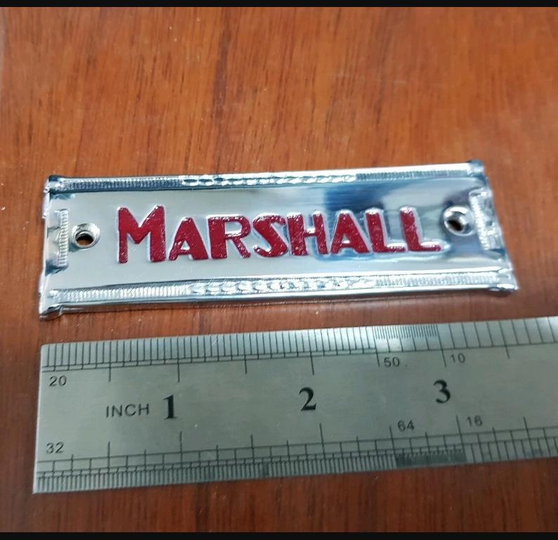 Marshall coffin emblem logo badge for vintage amp project or restoration.