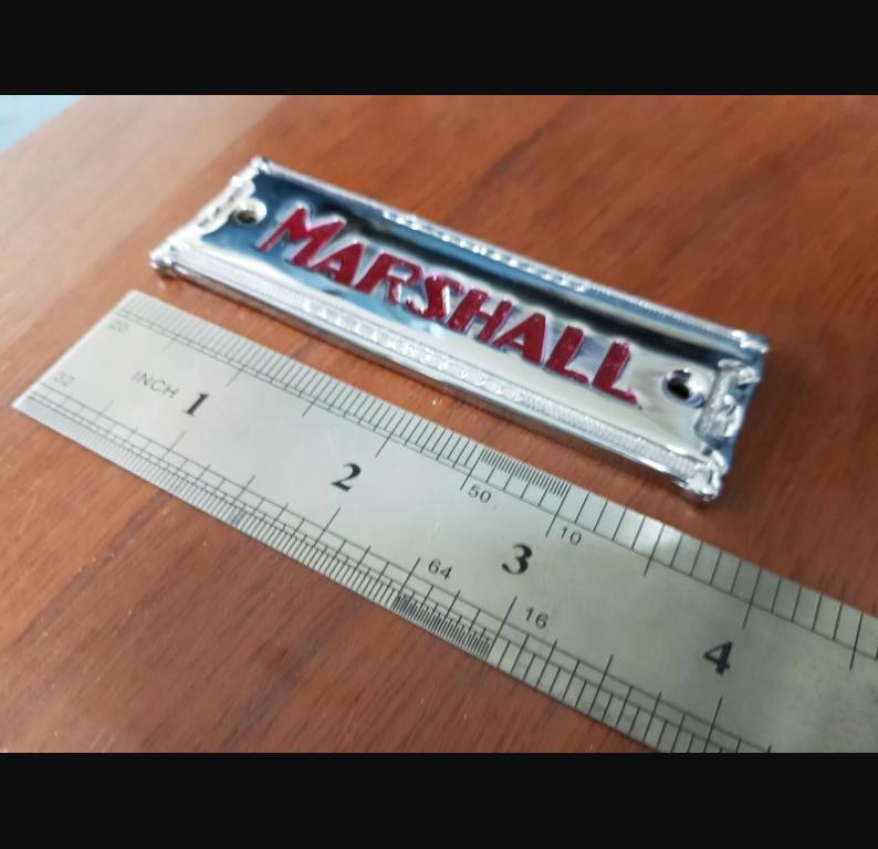 Marshall coffin emblem logo badge for vintage amp project or restoration.