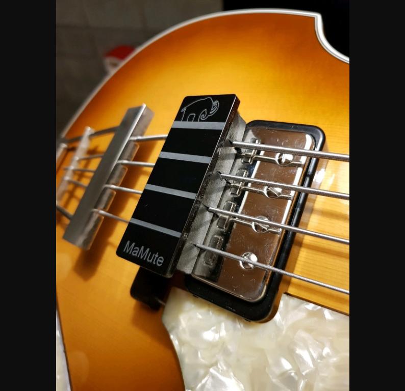 Bass String Mute - MaMute® Muter rubber block with hard plate for Hofner Bass