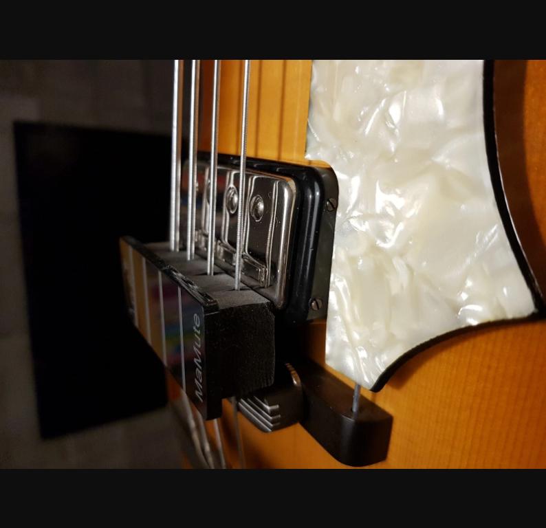 Bass String Mute - MaMute® Muter rubber block with hard plate for Hofner Bass