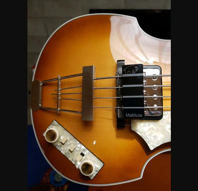 Bass String Mute - MaMute® Muter rubber block with hard plate for Hofner Bass