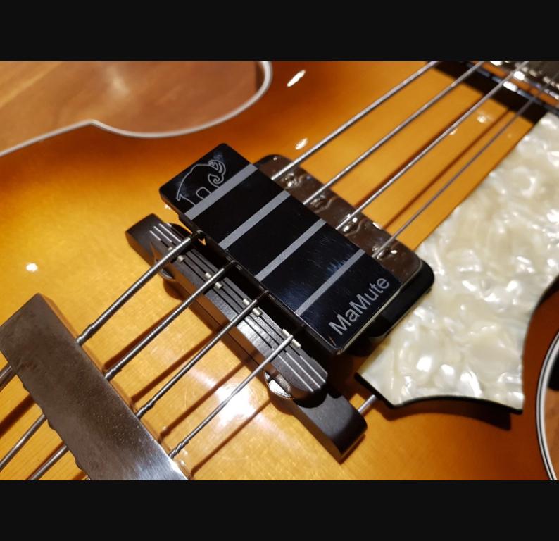Bass String Mute - MaMute® Muter rubber block with hard plate for Hofner Bass