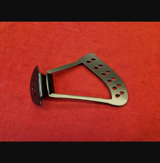 Black 12-string harp tailpiece + bracket to replace R tp for Rickenbacker guitar