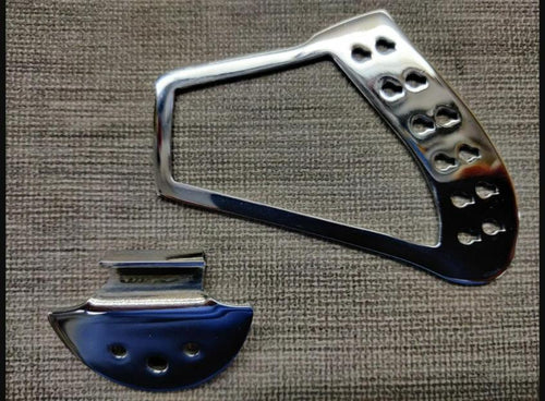 12-string harp tailpiece + bracket to replace R tp for Rickenbacker guitar.