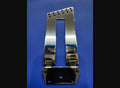 Long 12-string chrome trapeze tailpiece + reinforced bracket for Rickenbacker.