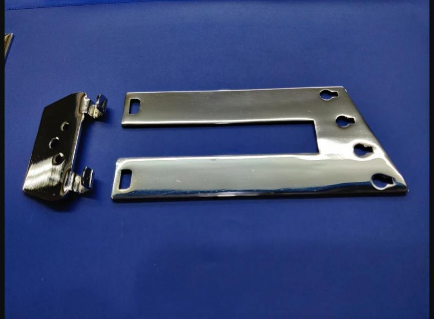 Long 4-string chrome trapeze tailpiece + R style bracket for Rickenbacker bass