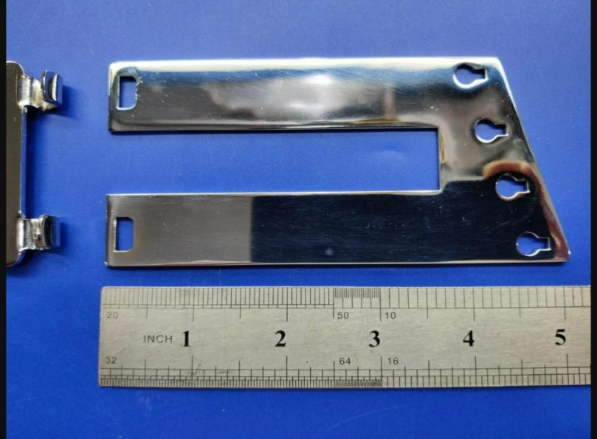Long 4-string chrome trapeze tailpiece + R style bracket for Rickenbacker bass