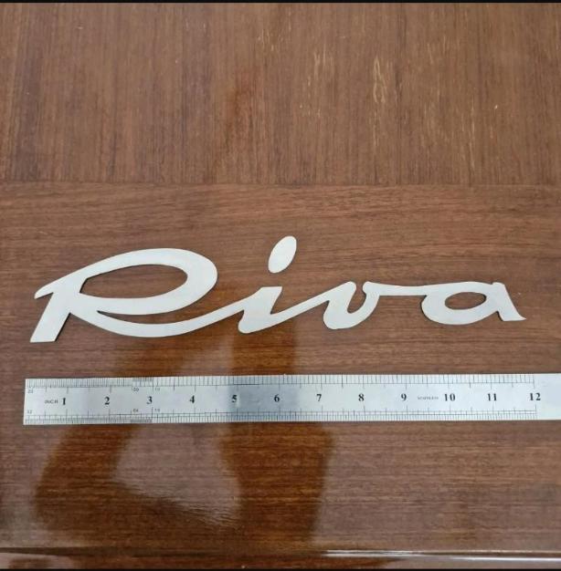 Riva vintage boat stainless steel 12" logo badge project/restoration