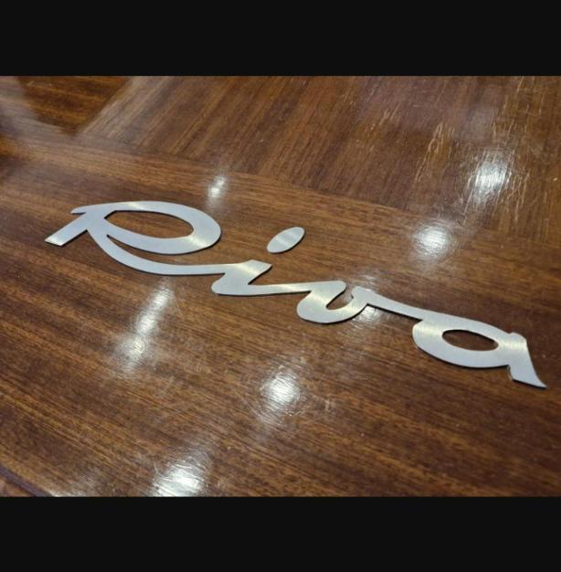 Riva vintage boat stainless steel 12" logo badge project/restoration
