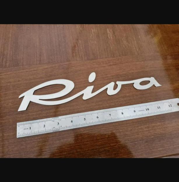 Riva vintage boat stainless steel 12" logo badge project/restoration