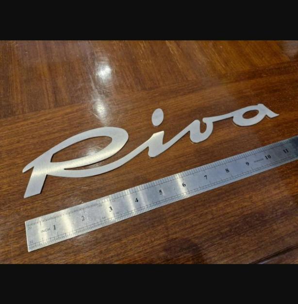 Riva vintage boat stainless steel 12" logo badge project/restoration